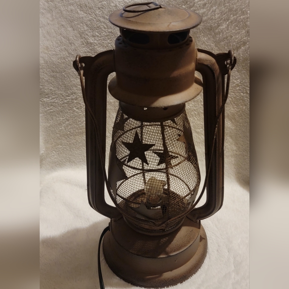 Rustic Lantern Lamp - Picture 2 of 3